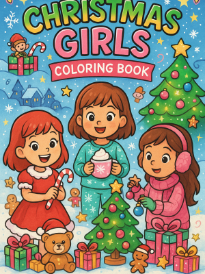 Christmas Girls Coloring Book