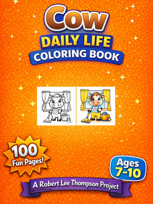 Cow Daily Life Coloring Book