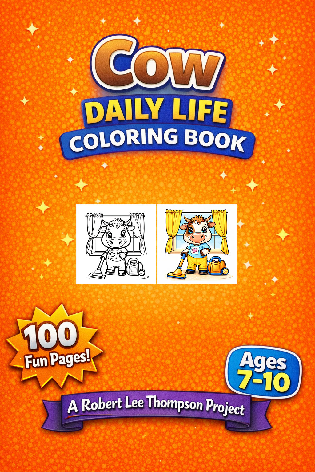 Cow Daily Life Coloring Book