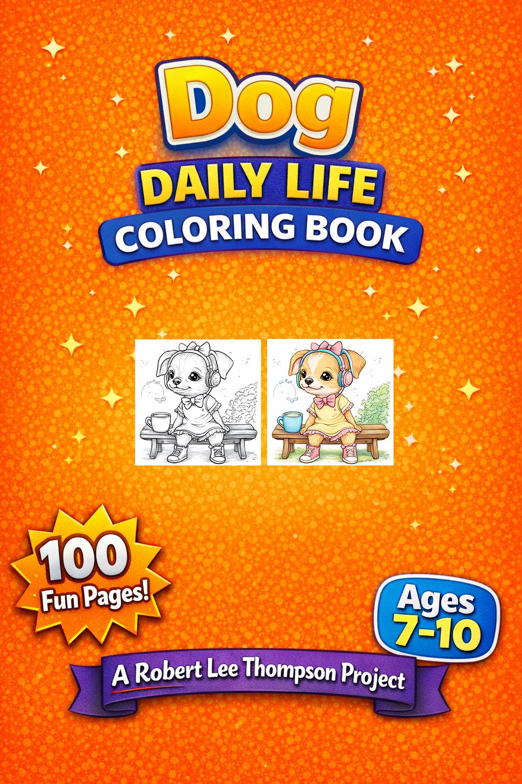 Dog Daily Life Coloring Book