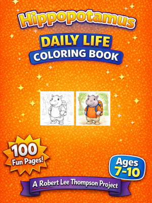 Hippopotamus Daily Life Coloring Book