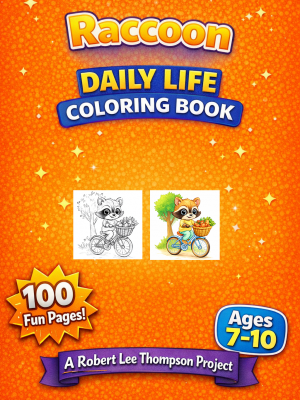 Raccoon Daily Life Coloring Book