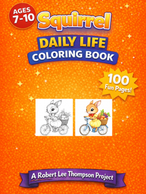 Squirrel Daily Life Coloring Book