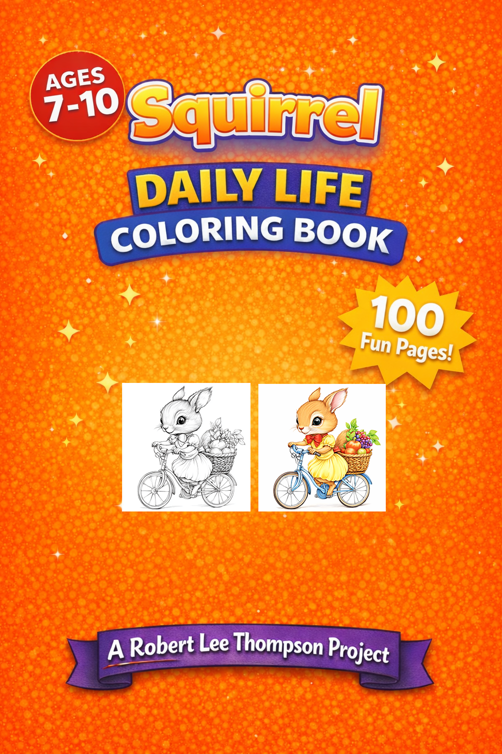 Squirrel Daily Life Coloring Book
