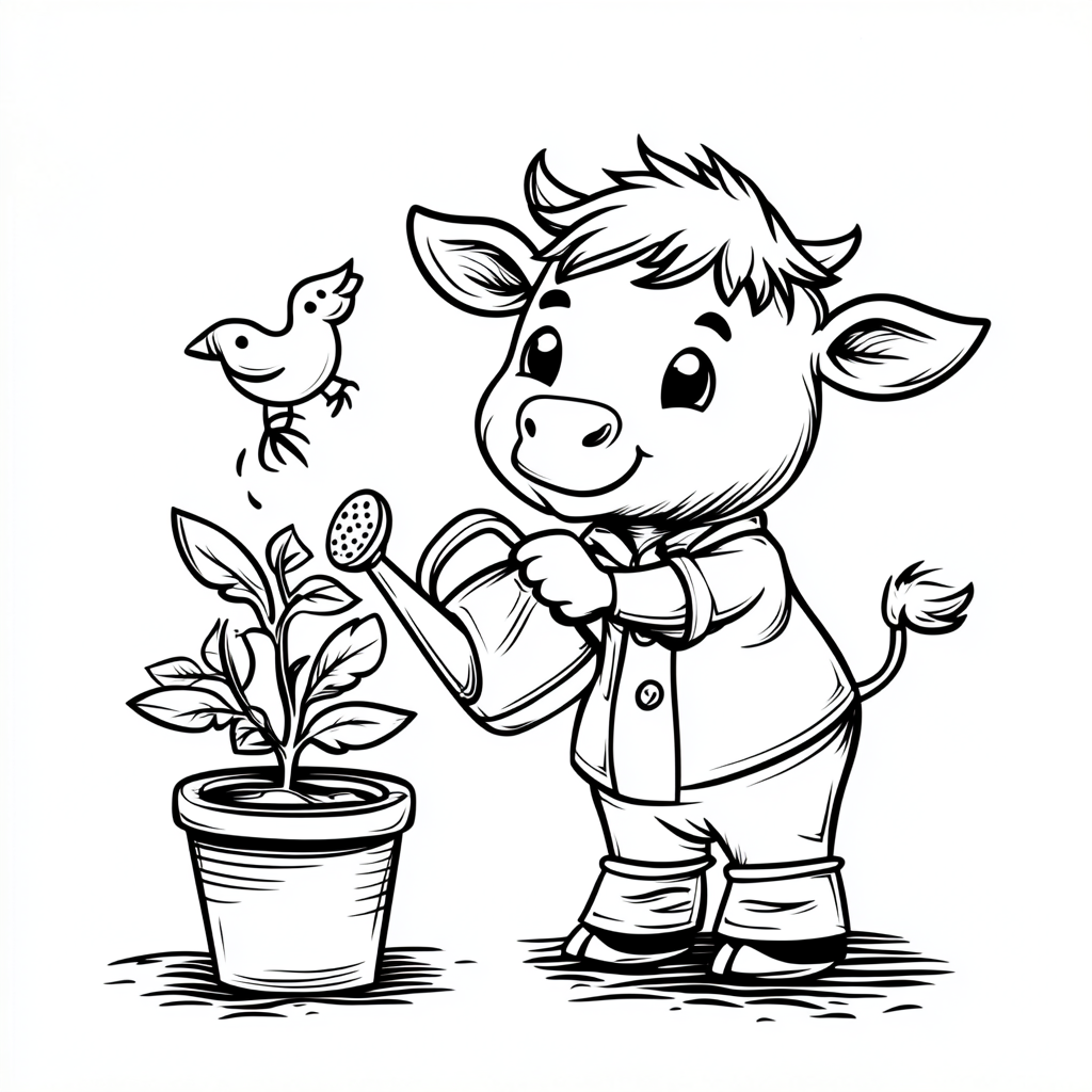Cow Daily Life Coloring Book - Image 2