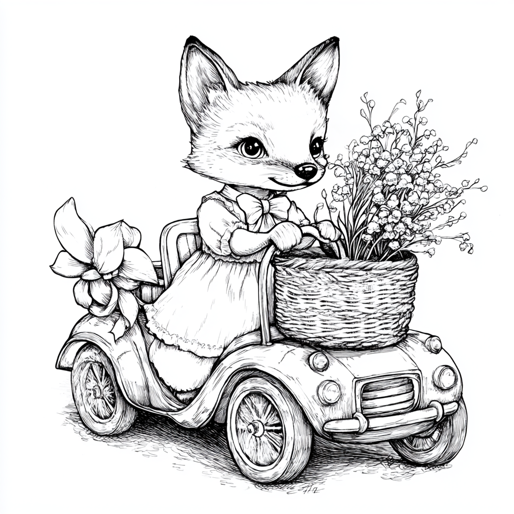 Fox Daily Life Coloring Book - Image 3