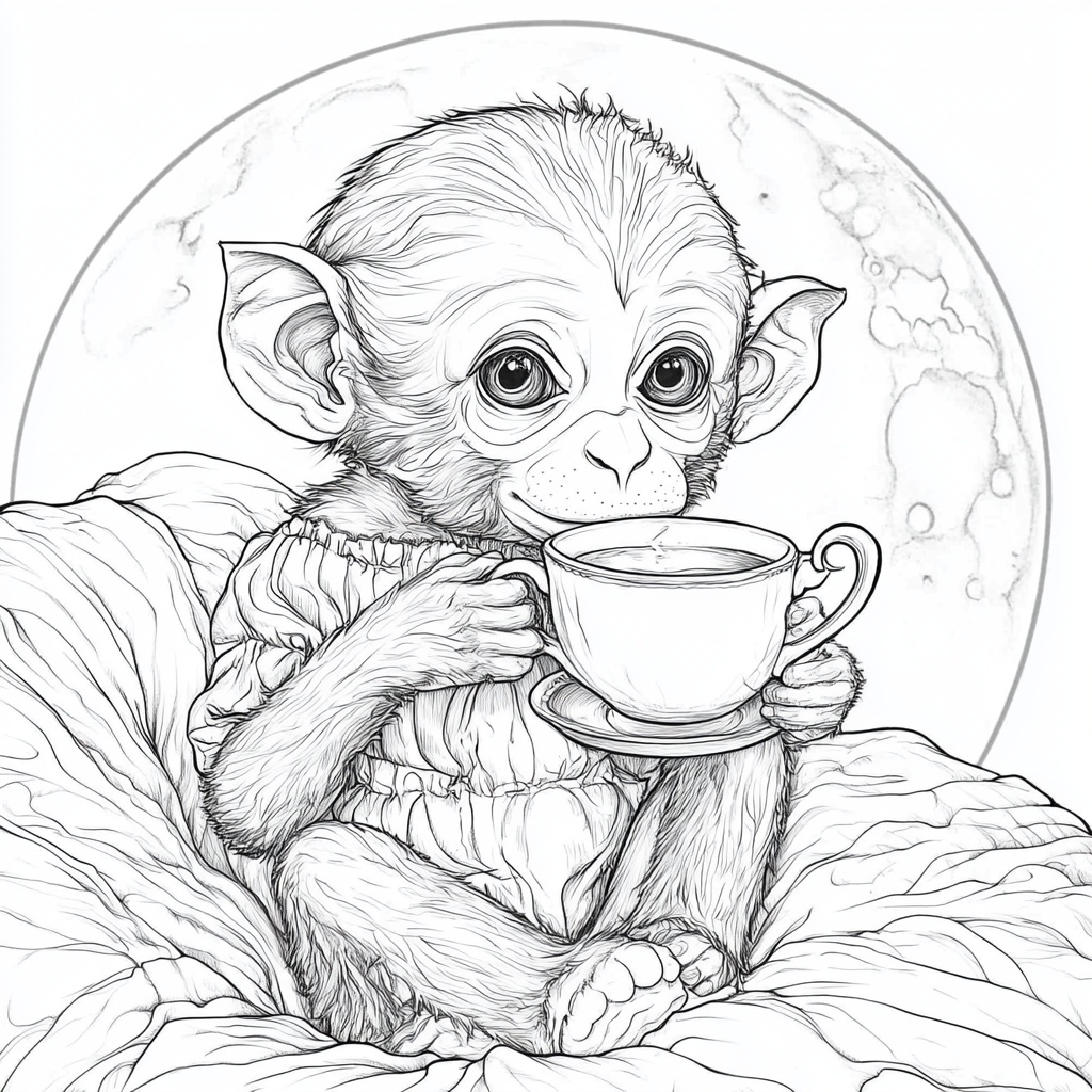 Monkey Daily Life Coloring Book - Image 2