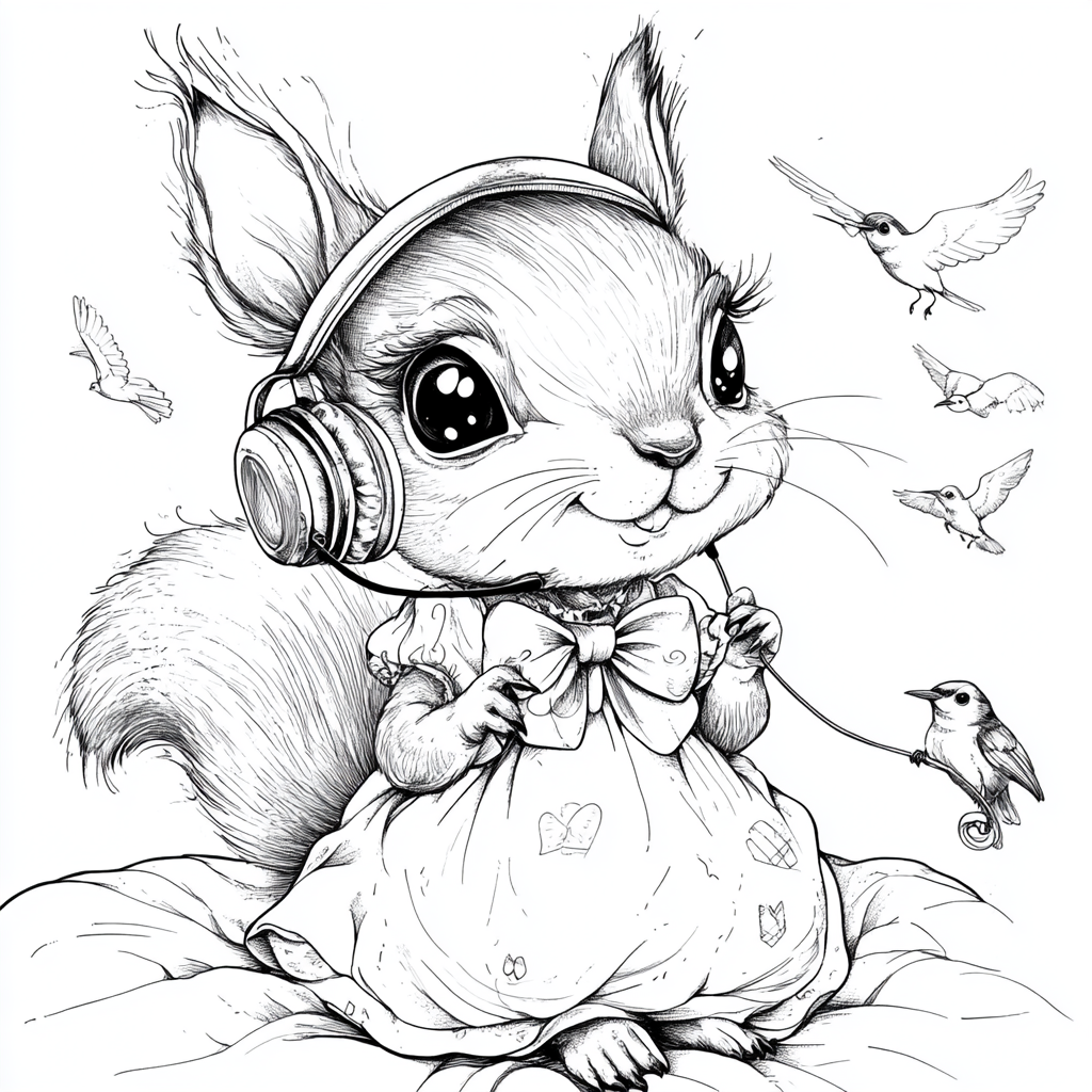 Squirrel Daily Life Coloring Book - Image 2