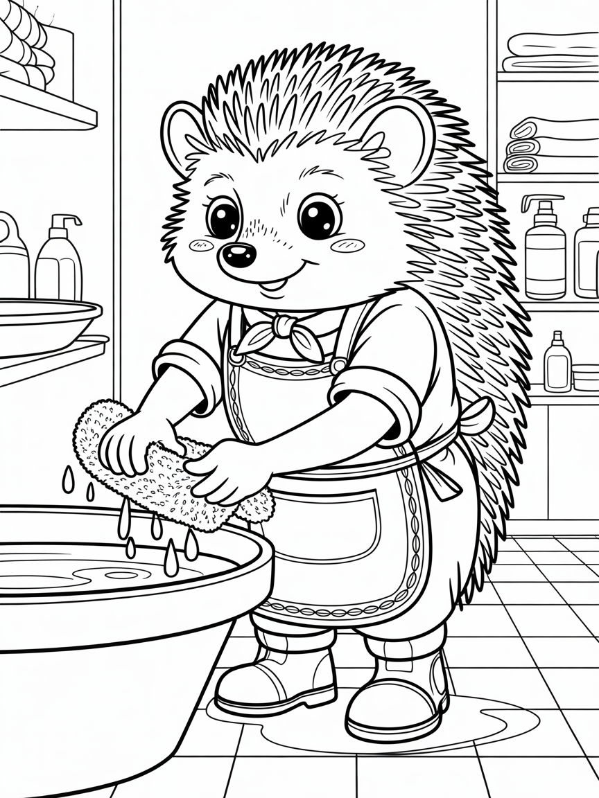Hedgehog — The Great Critter Cleanup Coloring Book - Image 4