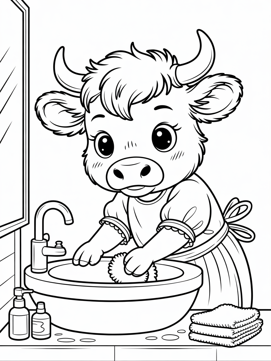 Cow – The Great Critter Cleanup Coloring Book - Image 4