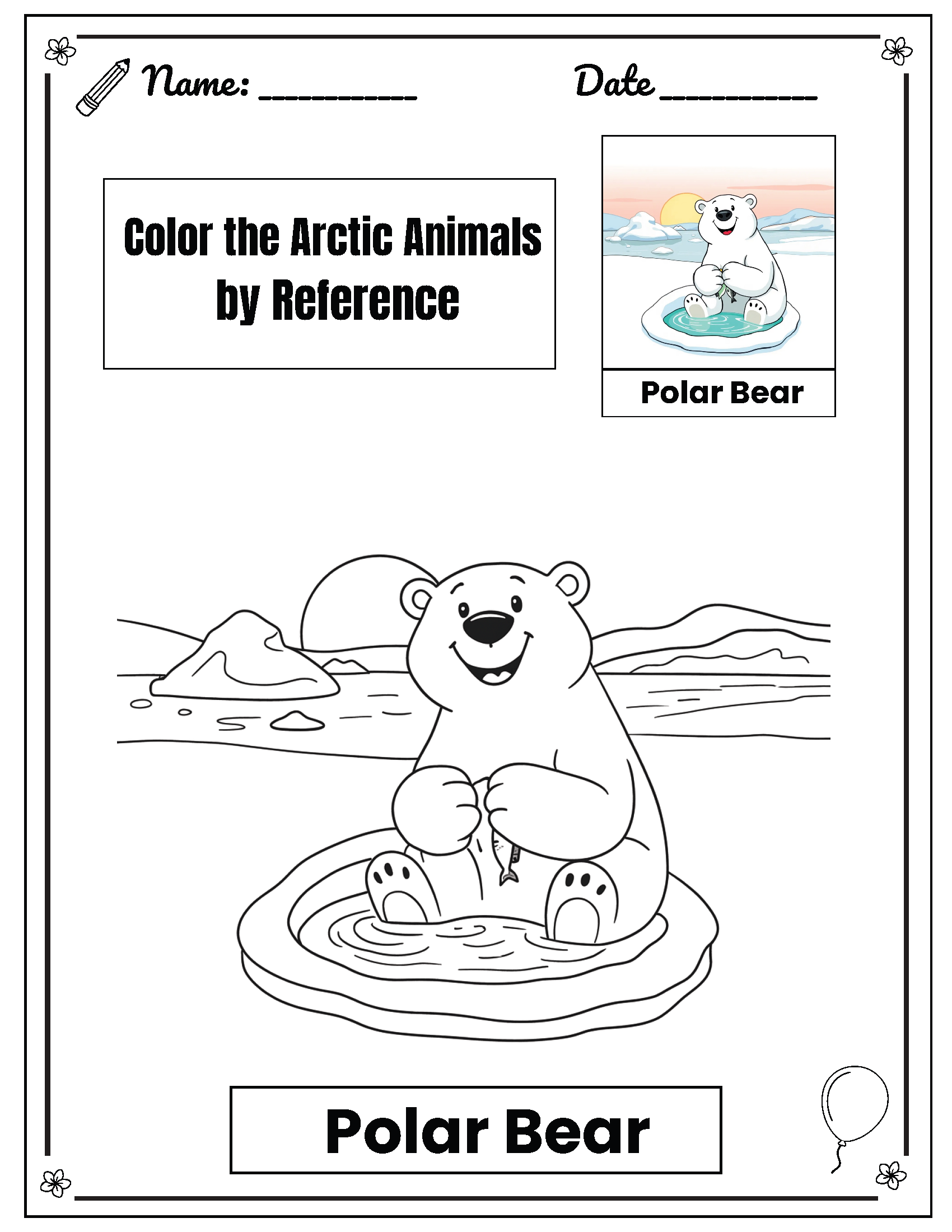 Arctic Animals Coloring Book with Reference Colored Pictures - Image 3