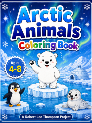 Arctic Animals Coloring Book with Reference Colored Pictures