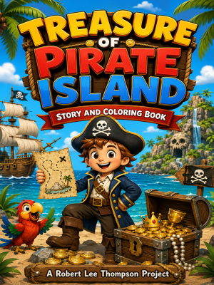 Treasure of Pirate Island: Story and Coloring Book